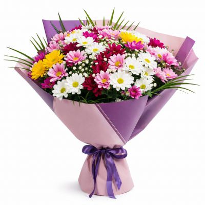 Красивый букет живых цветов «Фиолетовое великолепие»